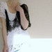 string theory. freeform hand knit cotton tshirt reversible oversized sheer summer sweater tunic rodarte inspired black white bohemian grunge
