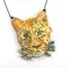 Cleanse sale HALF Price OOAK- Original Hand Painted,hand cut Leopard Necklace Pendant, Original Wearable Art