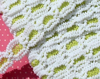 Vintage Lace Trim Groovy Green and White Trim
