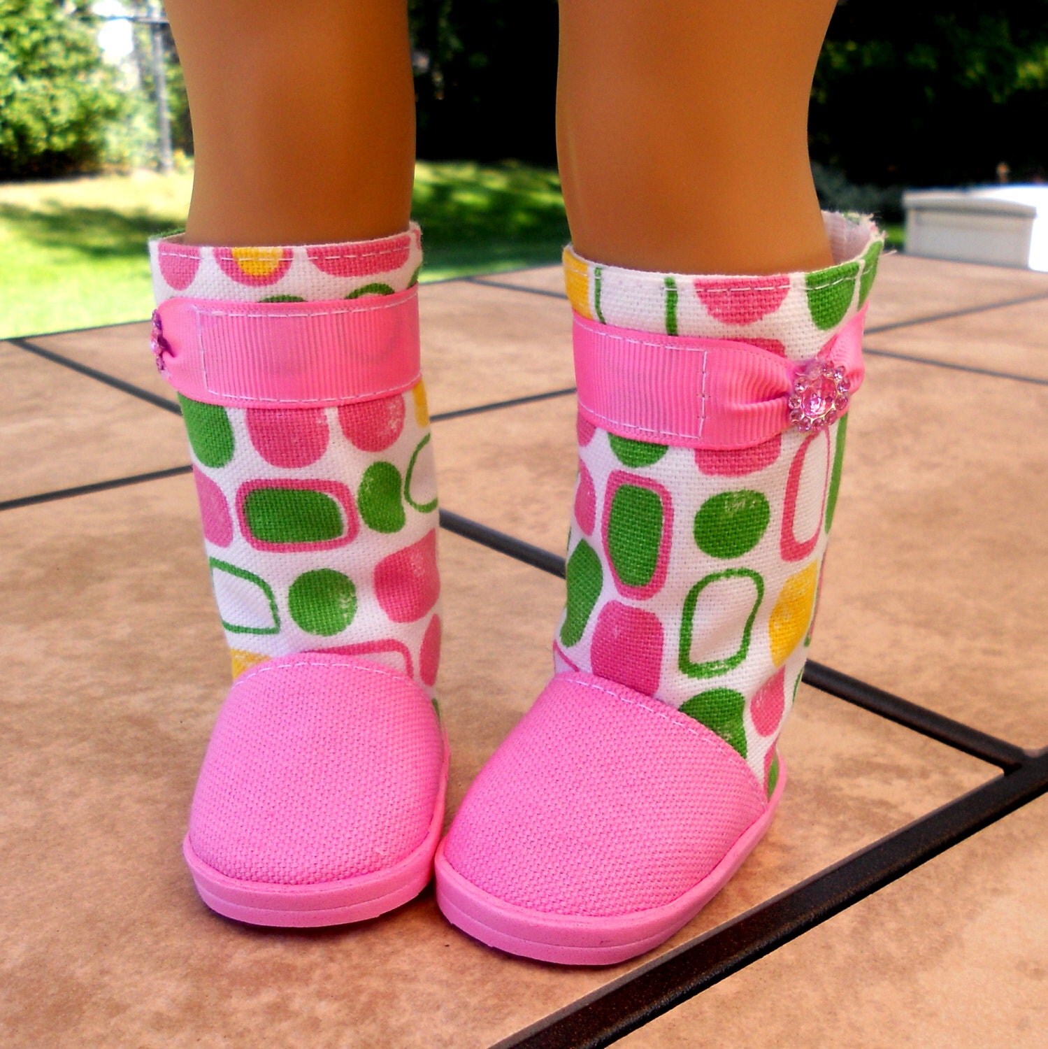 Cotton Candy Pink Boots for American Girl Dolls and 18