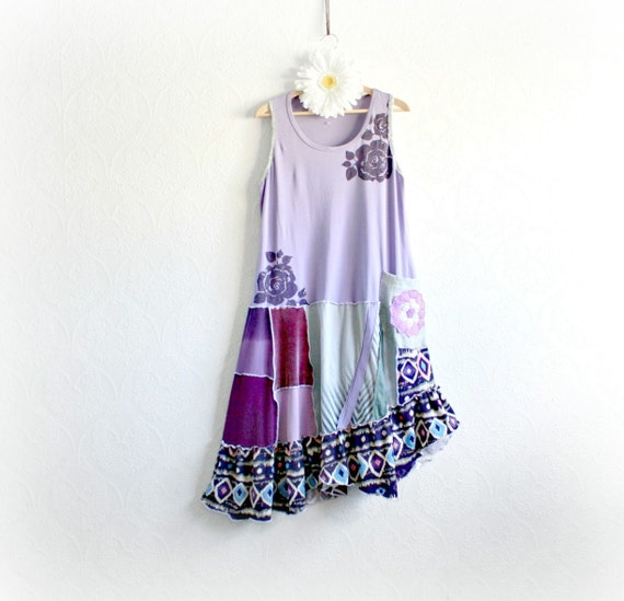 Purple Sundress Boho Clothing Slouchy Dress Hippie Chic Eco Fashion ...