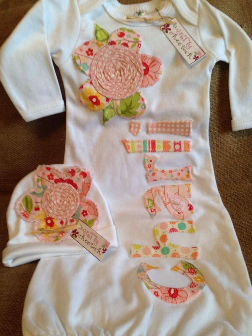 personalized-baby-gown-and-hat