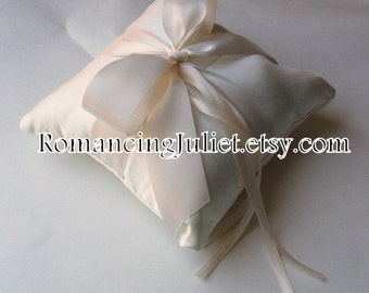 Romantic Satin Ring Bearer Pillow...You Choose the Colors...Buy One Get One Half Off...shown in ivory/ivory