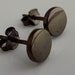 Mens Earrings Black Stud, Earrings for Men, Nail It Down, Black Gold Plated over Silver Disc,Goth or Gothic Style (no.420S)