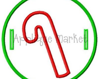 Machine Embroidery Design Applique In The Hoop Candy Cane Label INSTANT DOWNLOAD