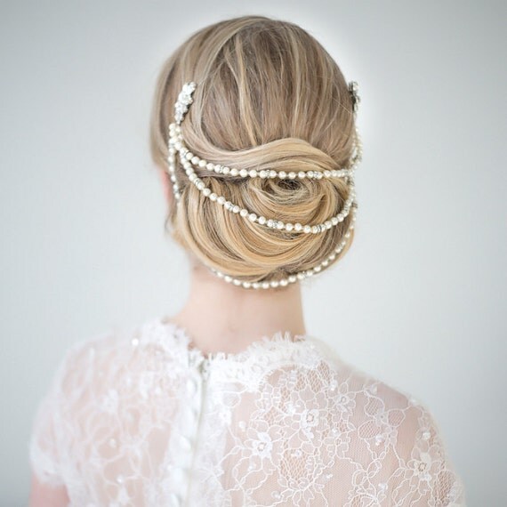 Bridal Hairpiece, Wedding Hair Combs, Wedding Headpiece, Pearl Hair Combs