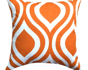 Premier Prints Emily Tangelo Orange Ogee Decorative Throw Pillow - Free Shipping