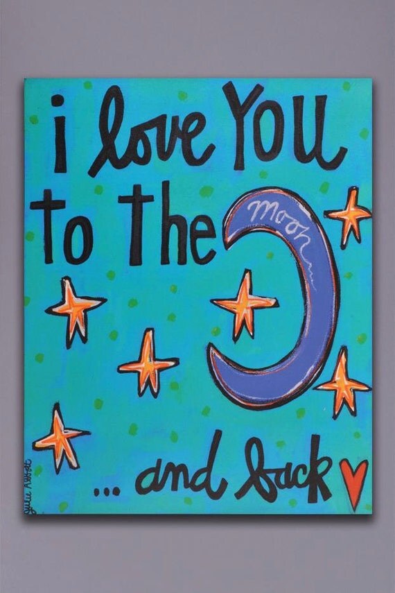 Items similar to I Love You To The Moon And Back Canvas 16x20 on Etsy