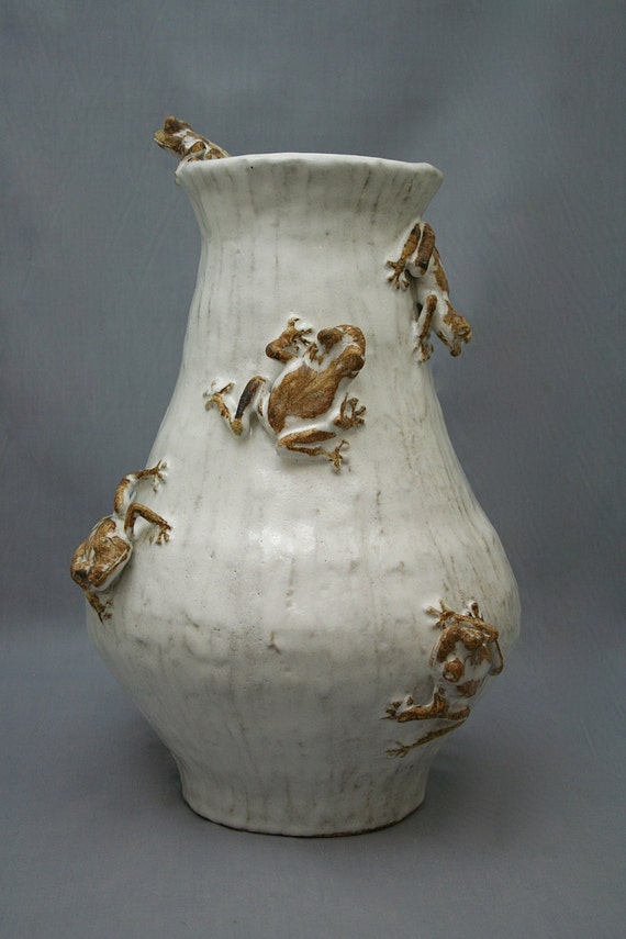 Large Ceramic Tree Frog Vase by Shayne Greco Beautiful