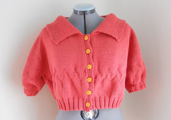 Knitting Pattern PDF - Chevron Cropped Cardigan from EmptyKnits on Etsy Studio