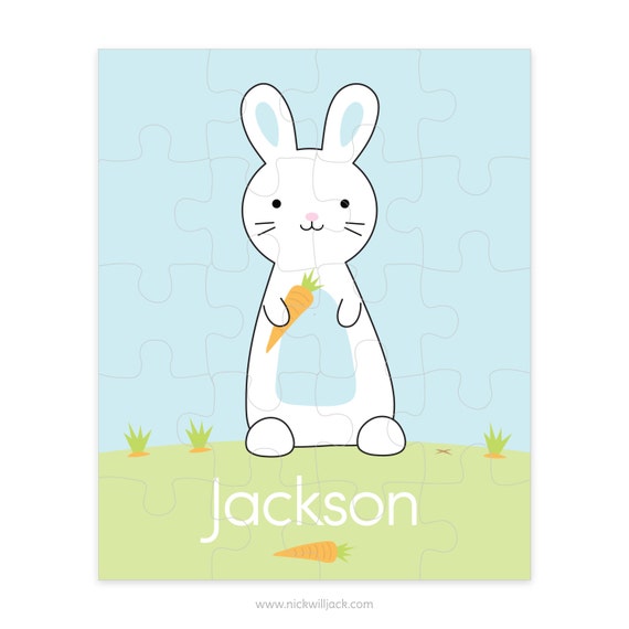 Personalized Easter Bunny Puzzle - Pick your color! Il_570xn