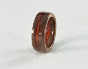 Wood Ring - Walnut and Bloodwood Wood Ring - Wedding Ring, Wedding Band, or Engagement Ring - All Natural - Handmade