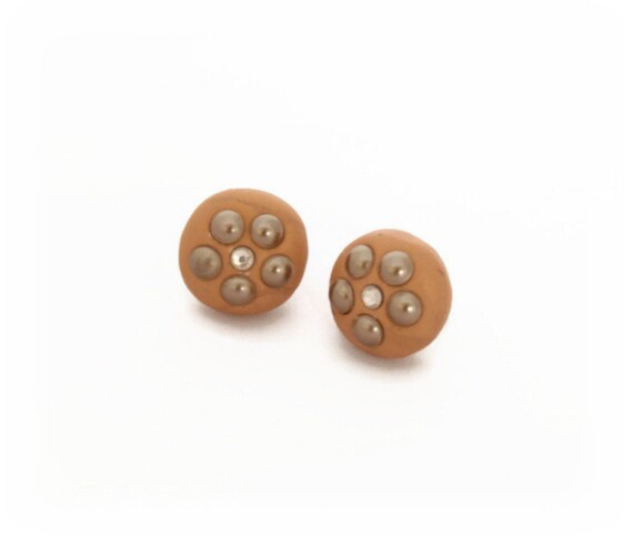 Gold Swarovski Pearl Earrings bespoke jewellery handmade by Lottie Of London