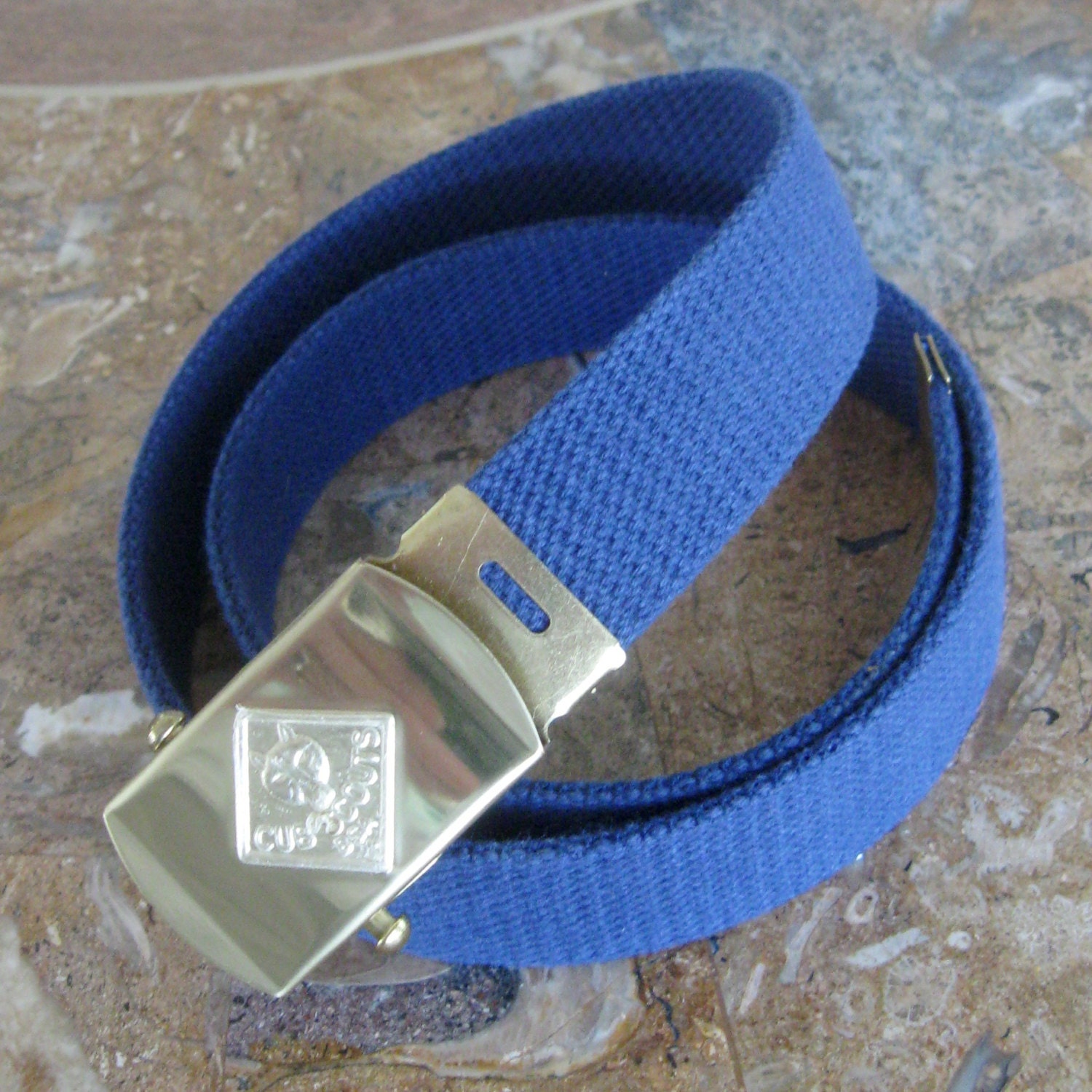 Vintage Cub Scout Belt Boy Scouts of America Navy Brass Metal