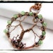 008 Antique Copper Faerie Green Crystal Wire Wrapped Tree of Life Pendant