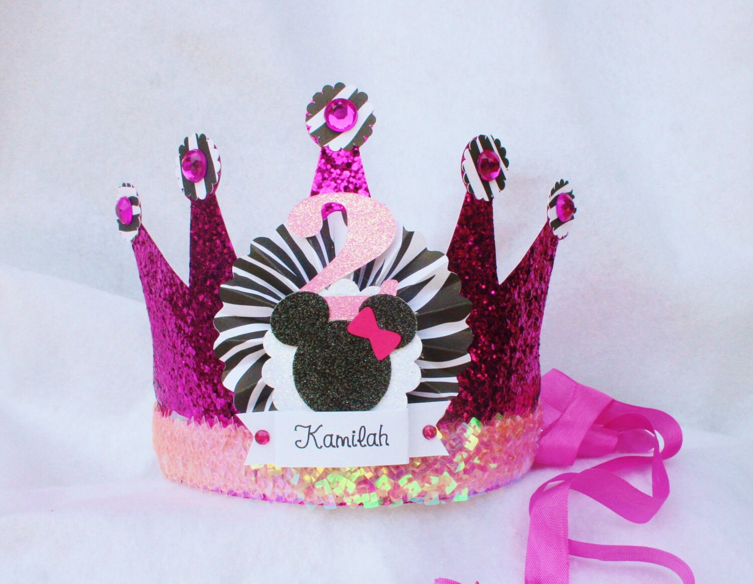 Minnie Mouse Birthday Crown Party Hat in by LittlePinkTractor