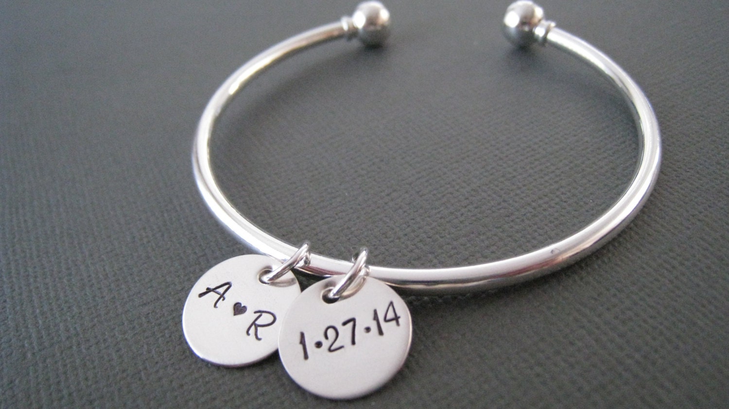 Hand Stamped Bangle Bracelet Silver Mothers by hiphophippos