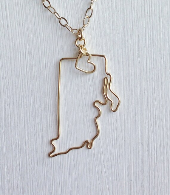 Rhode Island Necklace Rhode Island State Necklace Rhode