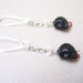 La Noir crâne Silver dangle Earrings