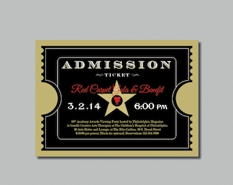 Printable Hollywood Sweet Sixteen Ticket by maddieandmarry