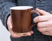 One spicy chai latte mug - stoneware pottery mugs glazed in milk chocolate