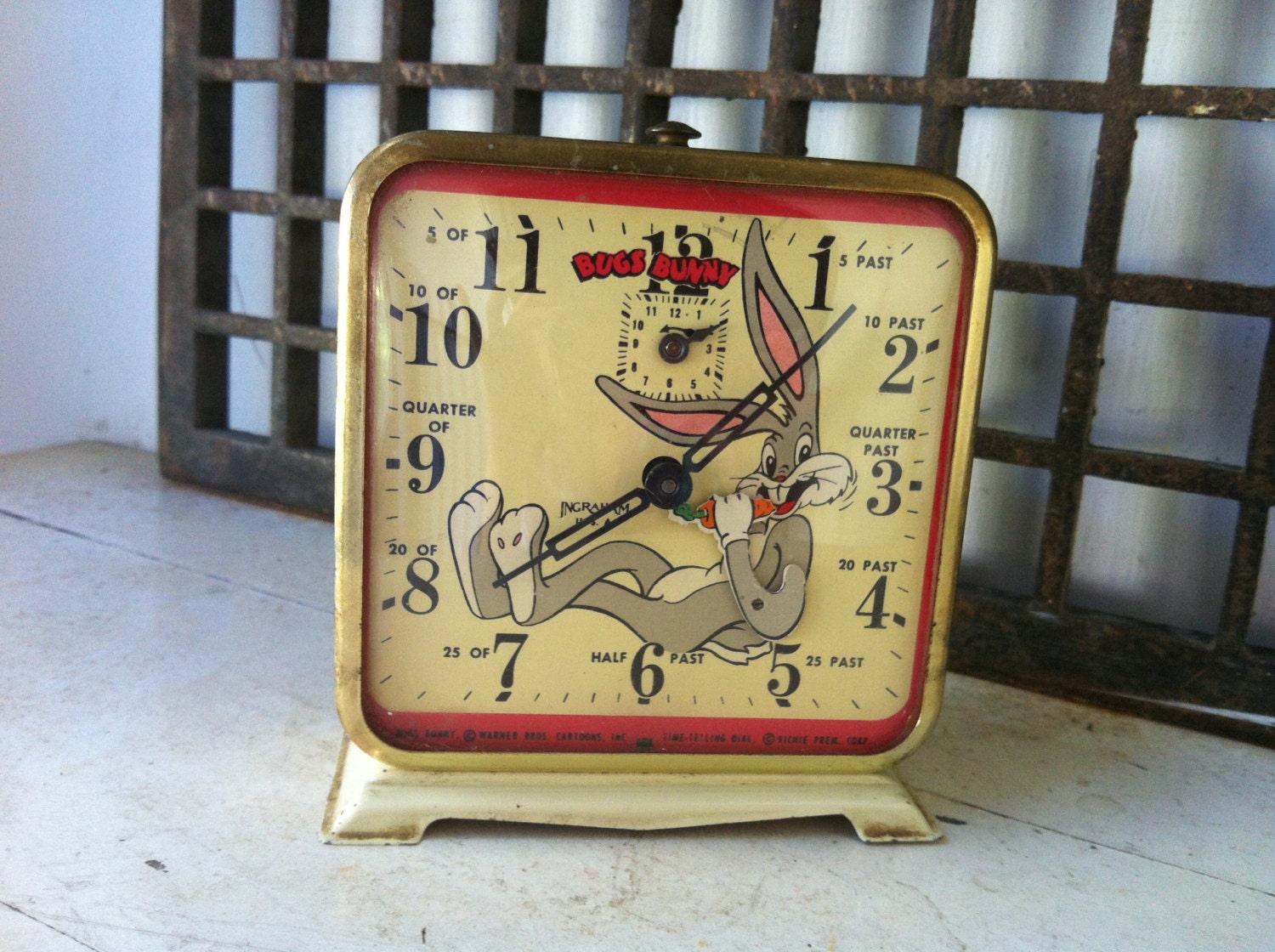 Vintage Bugs Bunny Alarm Clock by Ingraham 1950's Rare