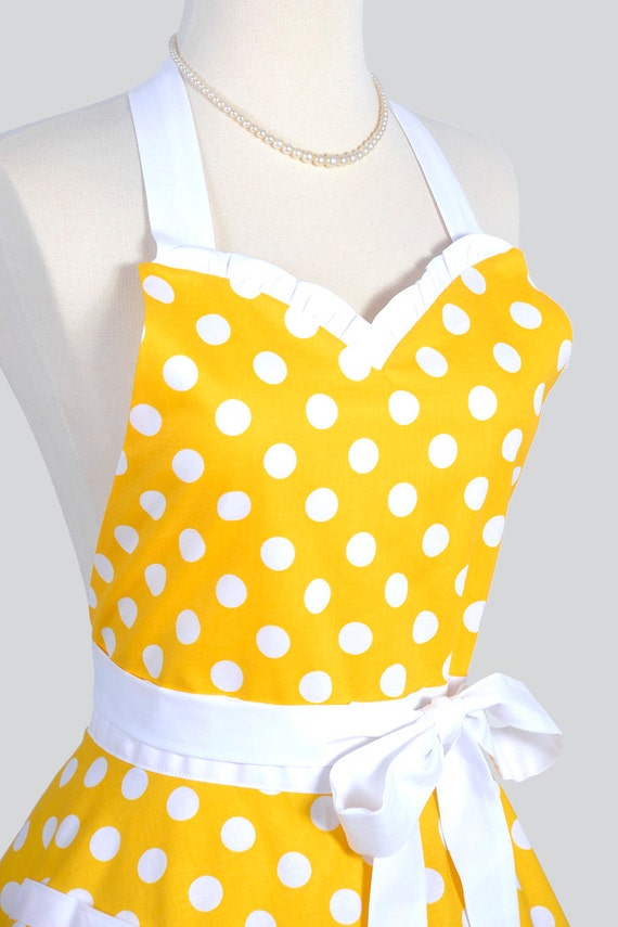 Sweetheart Retro Apron Handmade Womens Full Kitchen Apron In