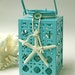 Beach Decor - Aqua Lantern with Starfish