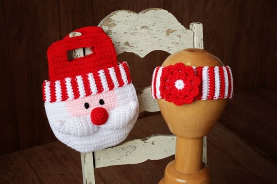 striped headband crochet pattern Bag and PATTERN Christmas Santa Purse CROCHET Headband Girl Striped