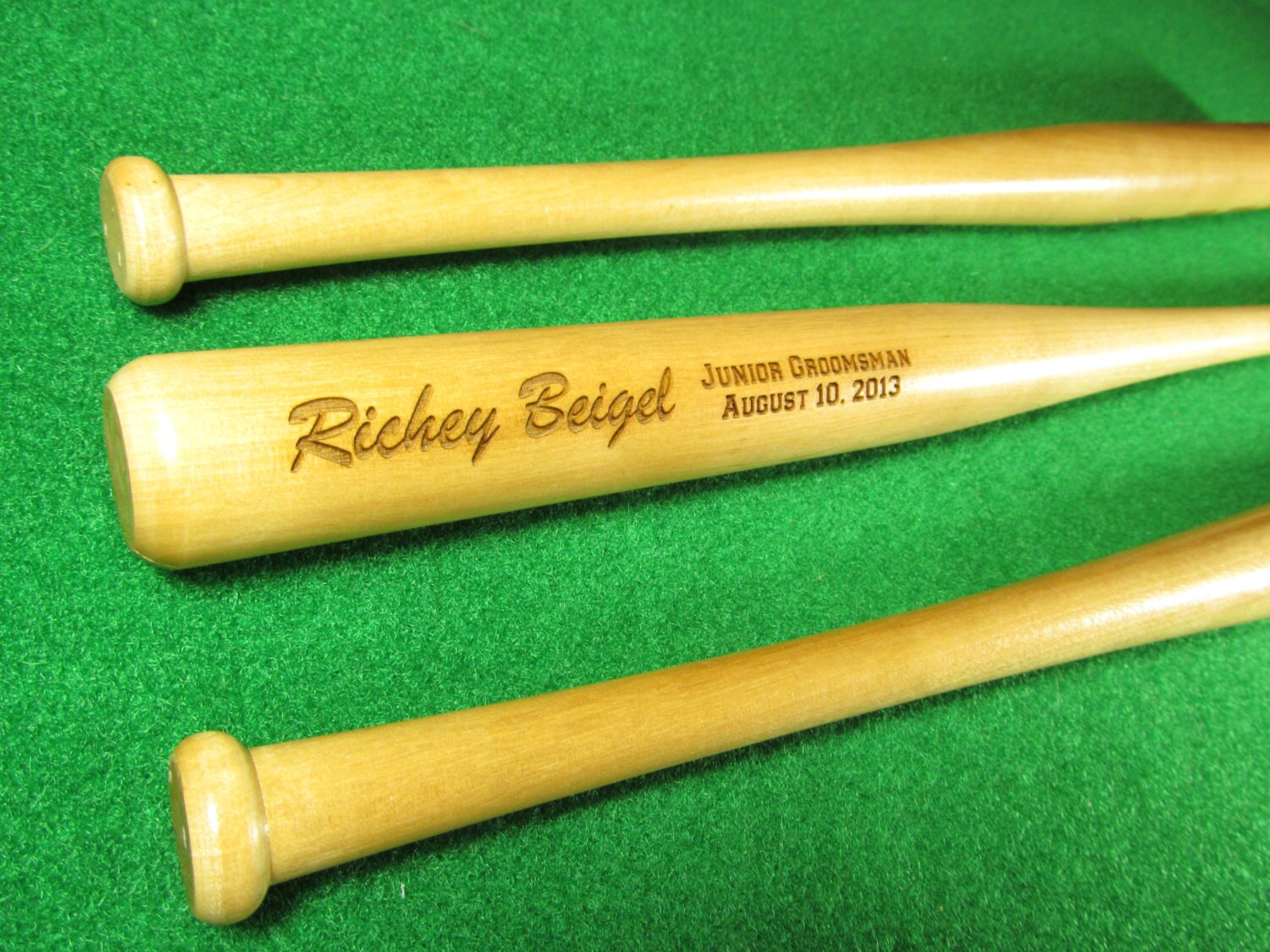 Personalized Engraved Mini Wood Baseball Bat Ring Bearer