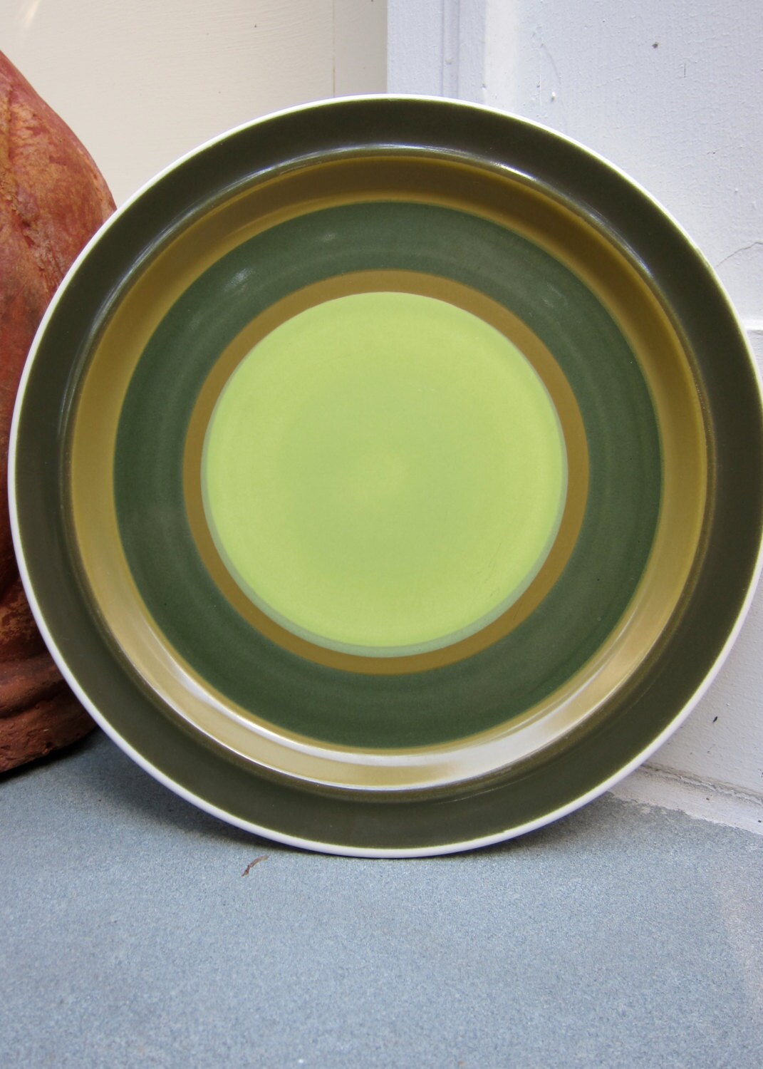 6 Stoneware Dinner Plates Style House Japan 1970s Midcentury