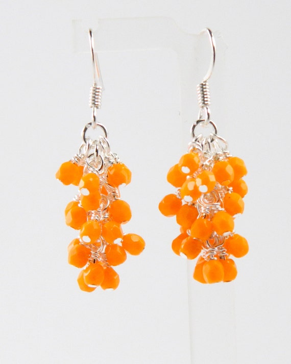Orange Dangle Earrings by MaryMorrisJewelry on Etsy