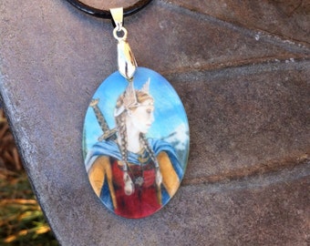 Freya Mother of Pearl Amulet by Mickie Mueller