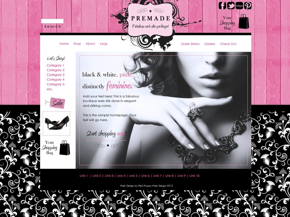 Black And Pink Facebook Covers