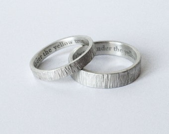 engraved handmade wedding rings