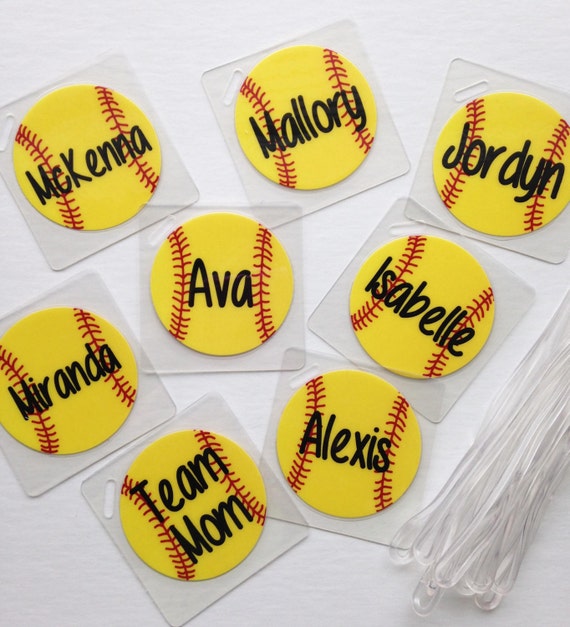 Softball Team Bag Tags Softball Gifts Personalized Softball