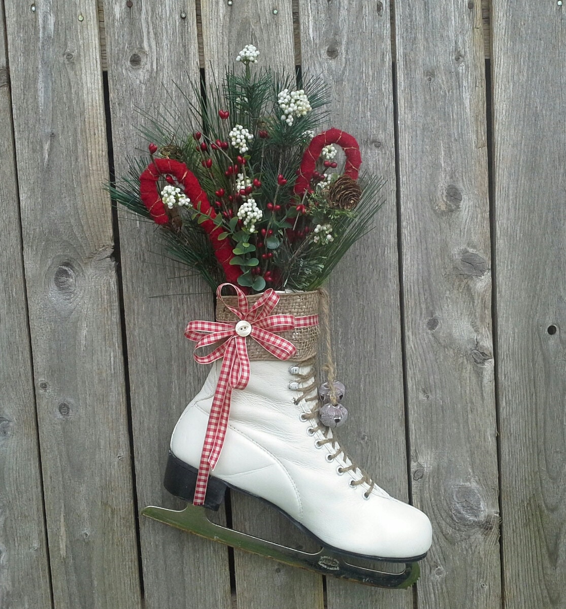 Christmas decor Decorated Ice Skate Christmas Ice skate