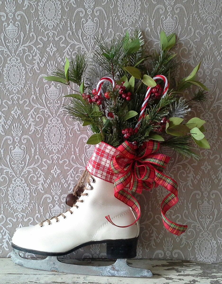 Christmas decor Decorated Ice Skate Christmas Ice skate