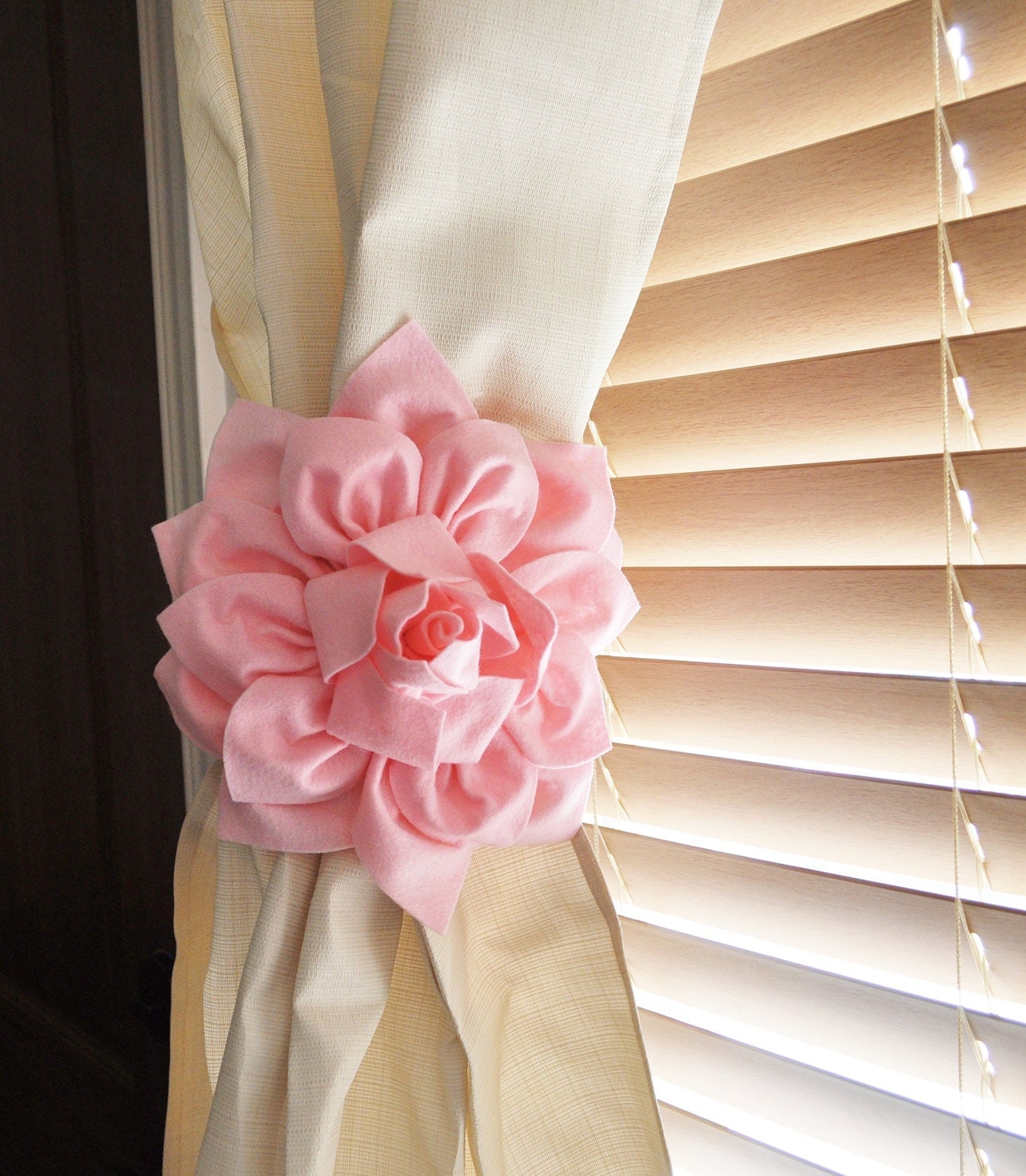 Nursery DecorTWO Dahlia Flower Curtain Tie Backs Curtain