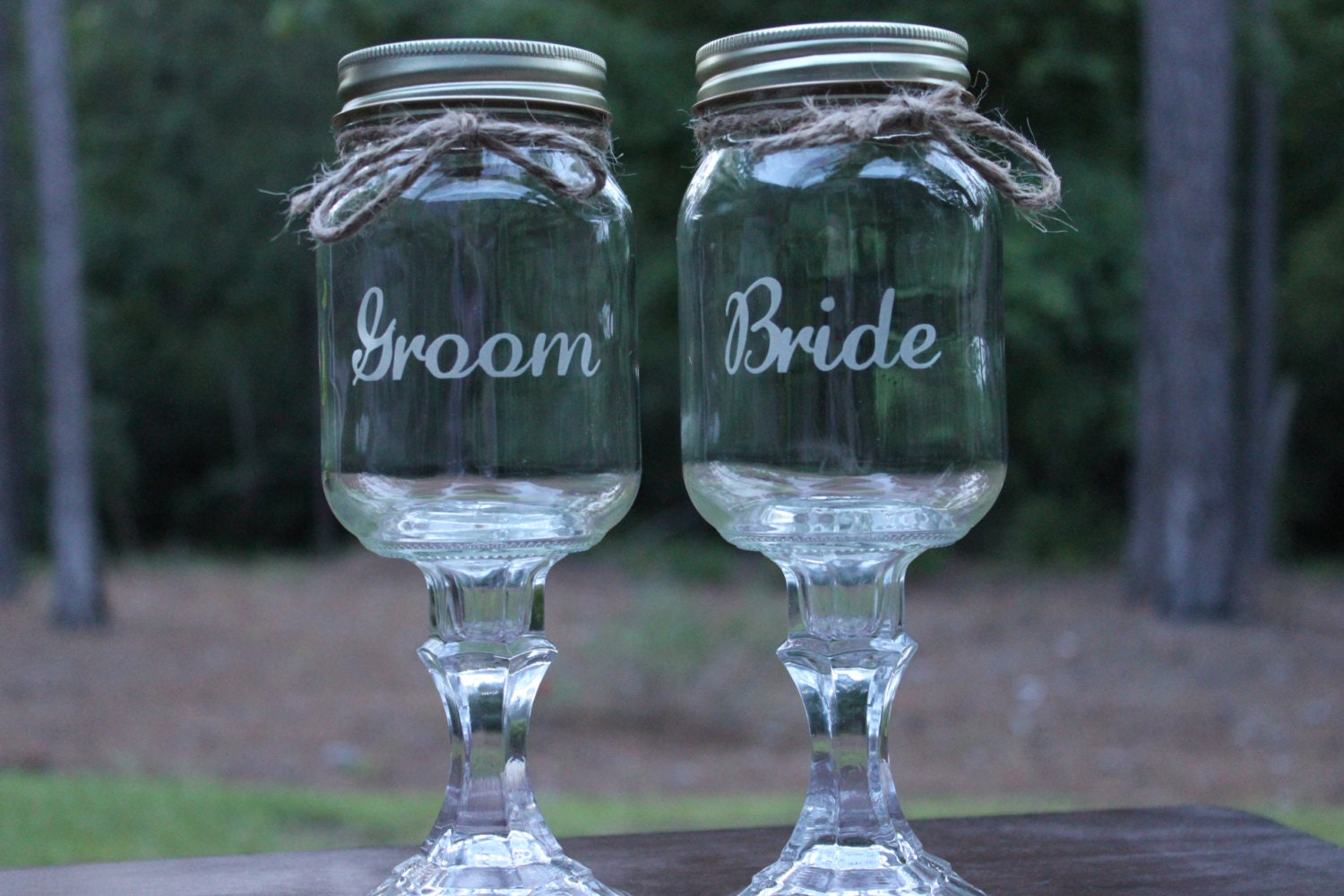 Redneck Wine Glass Set Wedding Party Mason Jars Mason