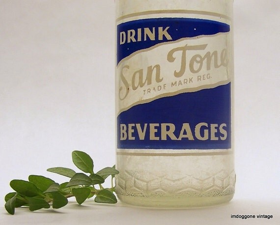 Blue  San Vintage decor  home 12 Tone Beverages, Antonio antonio vintage TX, San Oz  Soda san Bottle,