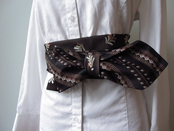 Repurposed Vintage Neckties Belt / Womens Upcycled Clothing