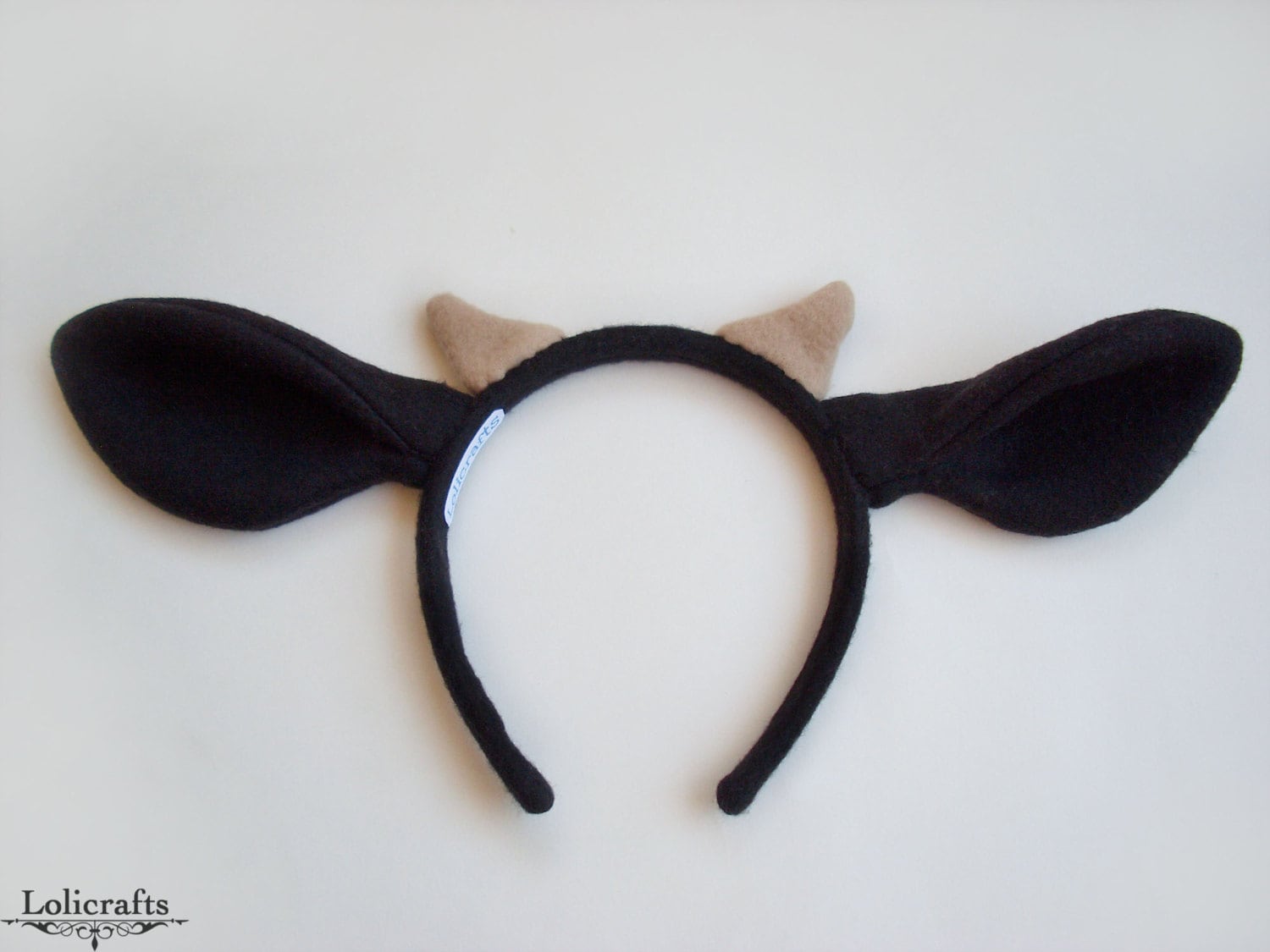 Black Cow Headband by lolicrafts on Etsy
