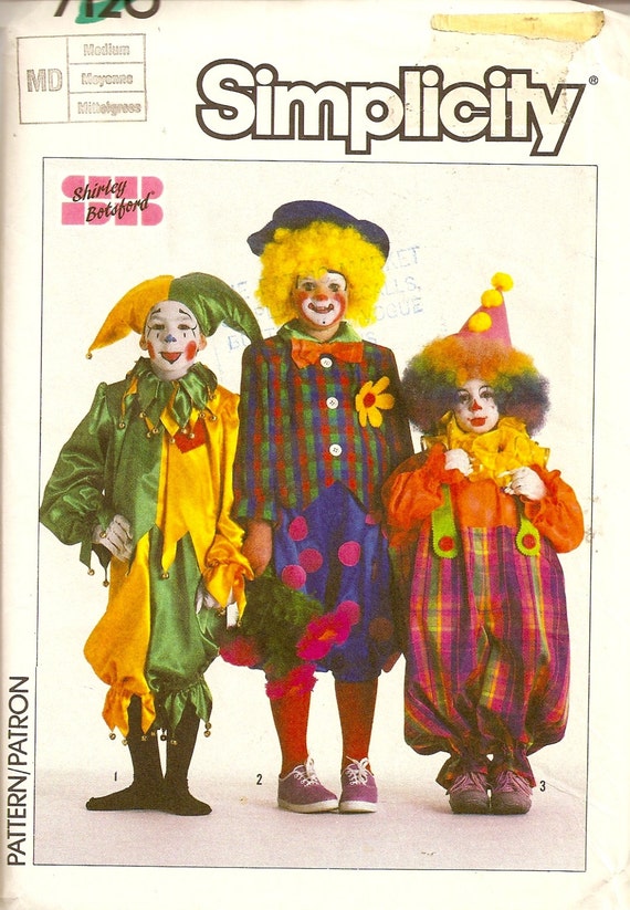 Items similar to Childs CLOWN Costume Sewing Pattern, Tops, Pants, Vest ...