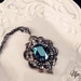 Vespera--Swarovski metallic blue crystal antique silver Neo Victorian metalwork necklace-goth-dark noir-macabre