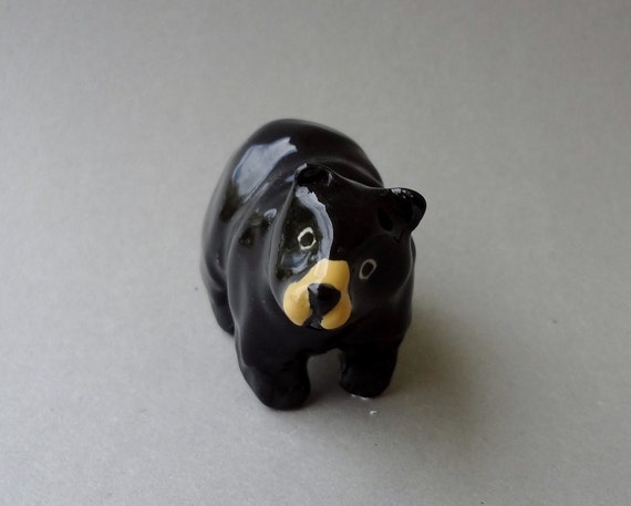 ceramic black bear figurine