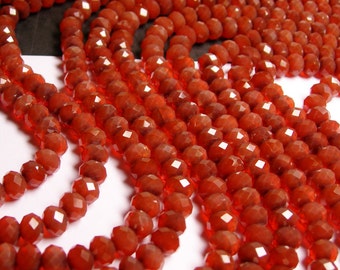 Crystal faceted rondelle - 72 pcs - full strand 8 mm - AA quality - sparkle prune color - FAC1