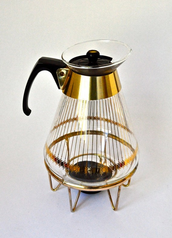 Mid Century Pyrex Coffee Carafe / Warmer by edgemere on Etsy