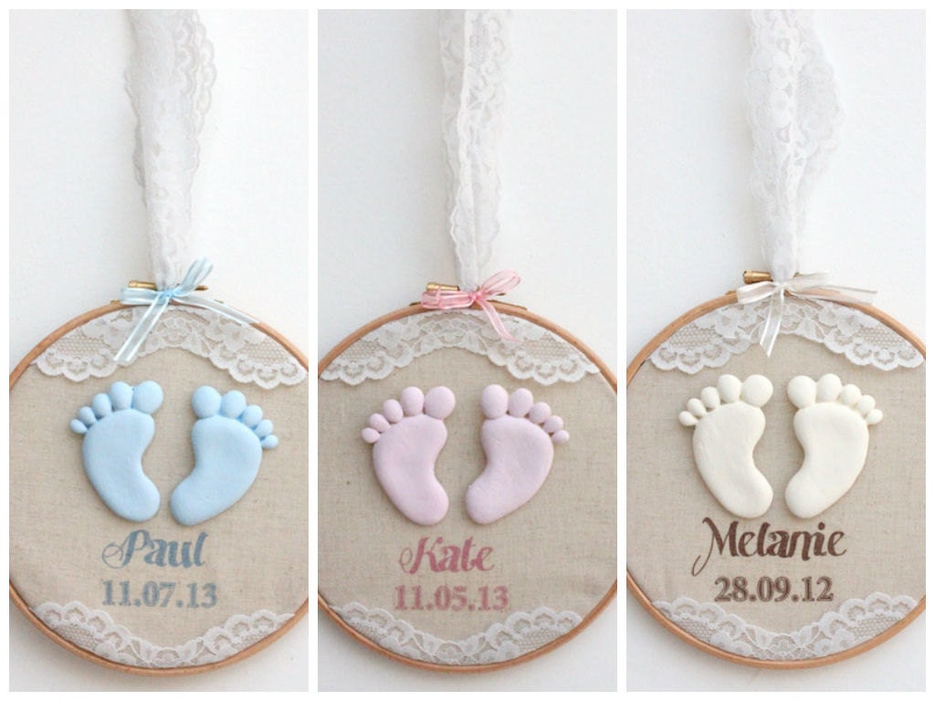 Baby Footprint keepsake Custom Personalized Newborn Baby Boy