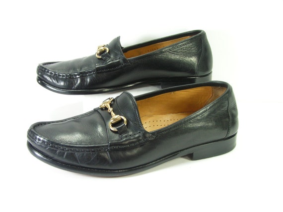 cole haan horsebit loafers mens 9 W wide shoes black leather